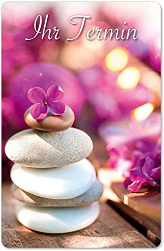 500 Terminkarten bedruckt mit Ihrer Adresse für Kosmetik Wellness Spa - Kein Stempel notwendig - Inkl. Kartenspender (Design #014) von Europrint24