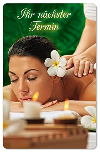 500 Terminkarten bedruckt mit Ihrer Adresse für Kosmetik Wellness Spa - Kein Stempel notwendig - Inkl. Kartenspender (Design #016) von Europrint24
