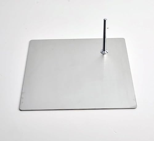 F39 Eurotondisplay Metallplatte für Schaufensterpuppen Silber Edelstahl Metall 39x39 cm 3,99 kg. Mit Fußdorn von Eurotondisplay