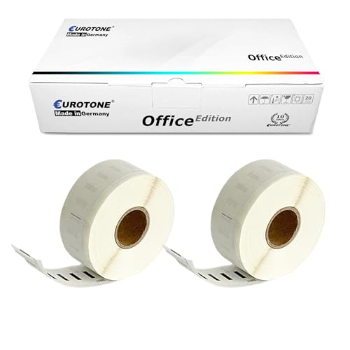Eurotone 2X Rolle Etikett 99017 kompatibel für Dymo LabelWriter & Seiko Etikettendrucker (12mm x 50mm) (bis zu 220 Stück) Vielzweck-Etikett von Eurotone