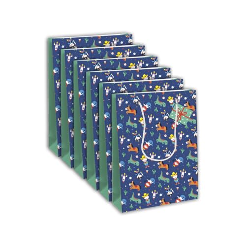 Clairefontaine 28782-2Cpack Geschenktüten Excellia, groß, 26,5 x 14 x 33 cm, 210 g, Motiv: weiße Sterne auf blauem Hintergrund, ideal für: Gesellschaftsspiele, Puzzles, Geschenke von Eurowrap