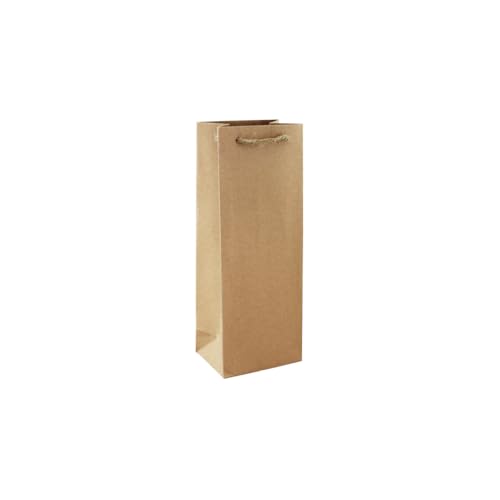 Clairefontaine 28800-4Cpack – ein Set mit 6 Geschenktüten aus Kraftpapier – Flaschenformat – 12,7 x 9 x 35,5 cm – 210 g – Kraftverpackung, ideal für: Flasche, Trinkflasche, Lebensmittel von Eurowrap