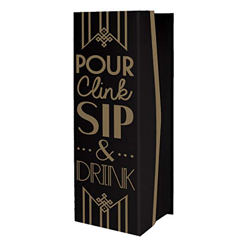 Clairefontaine K-21978-BXC Box ideal für Flasche, 9,2 x 9,2 x 33,5 cm, 1 Stück, Gold/Schwarz von Eurowrap