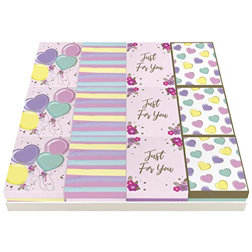 Clairefontaine K-27048-BXC Set mit 12 Miniboxen, 8,5 x 11,5 x 5,8cm, ideal für Ihre Deko, 1 Set, Pastell Rosa sortiert von Eurowrap