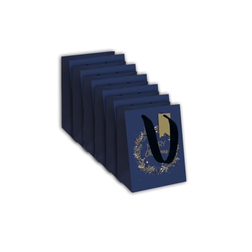 Clairefontaine X-29133-9Cpack Geschenktüten Excellia, Größe 12,7 x 9 x 20,3 cm, 210 g, Motiv: goldene Federn auf blauem Hintergrund, Geschenkverpackung, Duft von Eurowrap