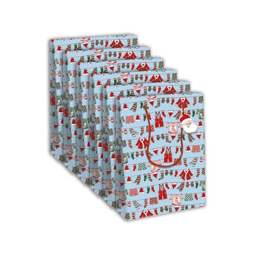 Clairefontaine X-32790-2Cpack Geschenktüten Excellia, groß, 26,5 x 14 x 33 cm, 210 g, Motiv: Weihnachtsmann, Geschenkverpackung, ideal für: Gesellschaftsspiele, Puzzles von Eurowrap