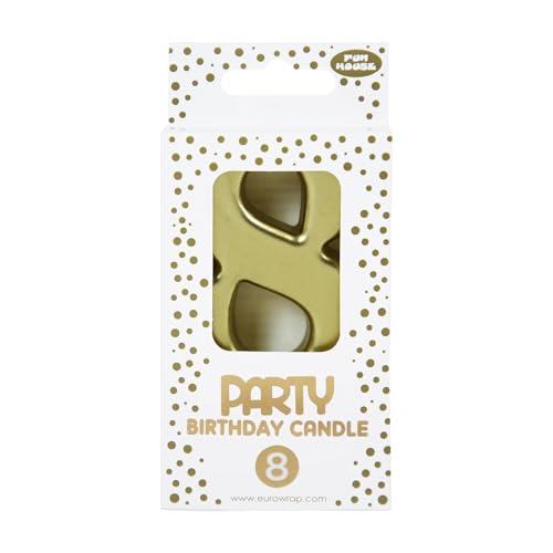 Eurowrap 33700-8C – Zahlenkerze, Gold, 8 – PAQ DE 6 Eurowrap 33700-8C – Zahlenkerze, Gold, 8 – PAQ DE 6 von Eurowrap