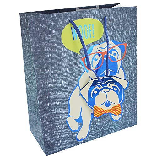 Geschenktüte mit Mops-Motiv, Denim-Look, mittelgroß Geschenktüte mit Mops-Motiv, Denim-Look, mittelgroß von Eurowrap