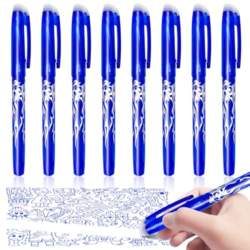 Eurtes Radierbarer Kugelschreiber, 8 Stück Blau Tintenroller Radierbar Set 0.5mm Löschbare Gelschreiber, Nachfüllbarer Radierstift, Radierbare Stifte für Bürobedarf Schulsachen Eurtes Radierbarer Kugelschreiber, 8 Stück Blau Tintenroller Radierbar Set 0.5mm Löschbare Gelschreiber, Nachfüllbarer Radierstift, Radierbare Stifte für Bürobedarf Schulsachen von Eurtes