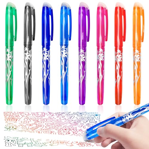 Eurtes Radierbarer Kugelschreiber, 8 Stück Farbe Tintenroller Radierbar Set 0.5mm Löschbare Gelschreiber, Nachfüllbarer Radierstift, Radierbare Stifte für Bürobedarf Schulsachen Eurtes Radierbarer Kugelschreiber, 8 Stück Farbe Tintenroller Radierbar Set 0.5mm Löschbare Gelschreiber, Nachfüllbarer Radierstift, Radierbare Stifte für Bürobedarf Schulsachen von Eurtes
