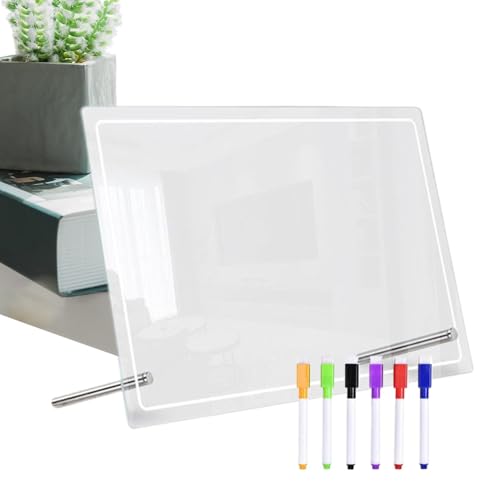 Euyehn Trocken abwischbare Schreibtafel, löschbarer Acryl-Notizblock, Tisch-Whiteboard, Schreibtisch-Notizblock, Tischplaner mit sechs Stiften für Erwachsene, Studenten, Lehrer Euyehn Trocken abwischbare Schreibtafel, löschbarer Acryl-Notizblock, Tisch-Whiteboard, Schreibtisch-Notizblock, Tischplaner mit sechs Stiften für Erwachsene, Studenten, Lehrer von Euyehn