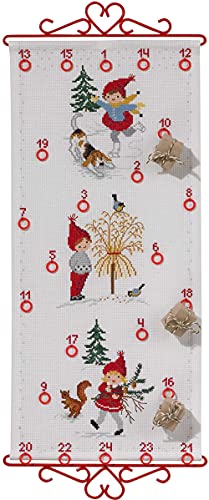 Eva Rosenstand Wandbehang Kreuzstich Set Adventskalender, Zählmuster, 25x55cm von Eva Rosenstand Clara Wæver