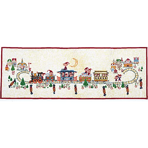 Eva Rosenstand Wandbehang Kreuzstich Set Adventskalender, Zug, Zählmuster, 40x115cm von Eva Rosenstand Clara Wæver