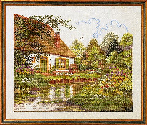 Eva Rosenstand Kreuzstich Set Haus und Waldsee Leinen Zählmuster von Eva Rosenstand