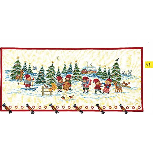 Eva Rosenstand Wandbehang Kreuzstich Set Adventskalender, Elfen im Schnee Zählmuster von Eva Rosenstand