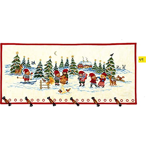 Eva Rosenstand Wandbehang Kreuzstich Set Adventskalender, Zwerge im Schnee Zählmuster von Eva Rosenstand