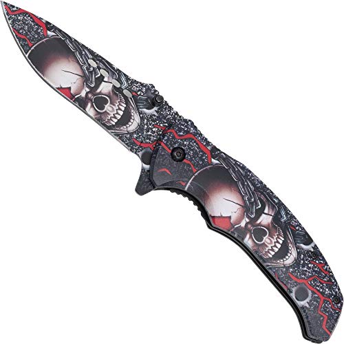 Eva Shop® Premium Nightmare Serie Einhandmesser Taschenmesser Klappmesser Outdoor Survival Messer mit 9 cm Edelstahlklinge - Ideal für Freizeit, Arbeit, Wandern, Camping, Jagd UVM. (Nightmare IV) von Eva Shop