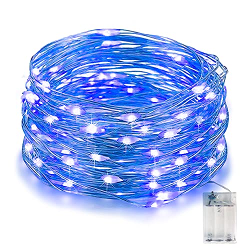 Blau LED-Lichterketten, 10M 100 LED-Lichterketten, batteriebetrieben, dekorative Beleuchtung für Schlafzimmer, Innen- und Außenbereich, Weihnachtsdekoration Blau LED-Lichterketten, 10M 100 LED-Lichterketten, batteriebetrieben, dekorative Beleuchtung für Schlafzimmer, Innen- und Außenbereich, Weihnachtsdekoration von EvaStary