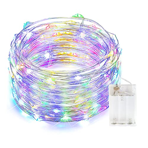 Bunt LED Lichterkette Außen Batterie, 100 LED 33 Fuß bunt weihnachtsbeleuchtung, 3AA Batteriebetrieben, Silberne Lichterkette Für Party, Garten, Weihnachten, Innen Draussen Dekorationen, Mehrfarbig. Bunt LED Lichterkette Außen Batterie, 100 LED 33 Fuß bunt weihnachtsbeleuchtung, 3AA Batteriebetrieben, Silberne Lichterkette Für Party, Garten, Weihnachten, Innen Draussen Dekorationen, Mehrfarbig. von EvaStary