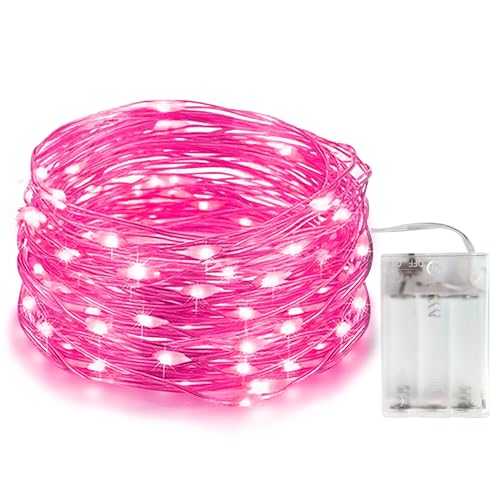 EvaStary LED Rosa Lichterkette, Wasserdicht String Lichter, 3AA Batteriebetrieben, 33Ft 100 LEDs Silber Lichterkette, Für Geschenk Dekoration, Hochzeit, Zimmer, Home Dekoration, Weihnachtsfeier, Rosa EvaStary LED Rosa Lichterkette, Wasserdicht String Lichter, 3AA Batteriebetrieben, 33Ft 100 LEDs Silber Lichterkette, Für Geschenk Dekoration, Hochzeit, Zimmer, Home Dekoration, Weihnachtsfeier, Rosa von EvaStary