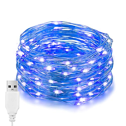 LED Lichterkette Blau, IP65 Wasserdichter Silberdraht 10M 100LEDs Außen Lichterketten Blau, USB-betriebene Stecker-Lichterkette für Patio Camping Hochzeit LED Lichterkette Blau, IP65 Wasserdichter Silberdraht 10M 100LEDs Außen Lichterketten Blau, USB-betriebene Stecker-Lichterkette für Patio Camping Hochzeit von EvaStary