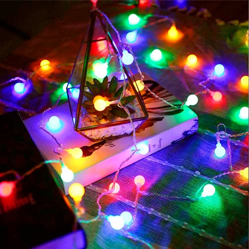 LED Lichterketten, Globe Lights, 6M 40 LEDs, Batteriebetriebene LED Lichterketten, 2 Modi, Bunt, Wasserdicht, Dekorativ, Outdoor/Indoor, Girlande für Garten, Party, Raum, Zuhause (Mehrfarbig) von EvaStary