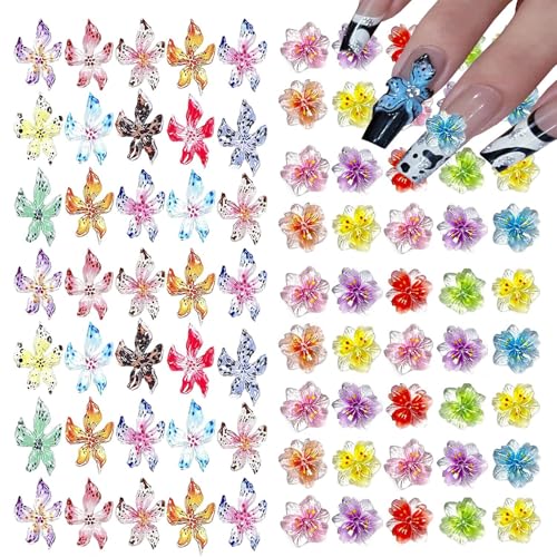Evadollina Nail Charms, 100 Stück 3D Blumen Anhänger für Nagelkunst, Charms Nägel, Nagel Steine, Steinchen für Nägel, Nail Gems, für Partys, Festivals, Aufführungen Evadollina Nail Charms, 100 Stück 3D Blumen Anhänger für Nagelkunst, Charms Nägel, Nagel Steine, Steinchen für Nägel, Nail Gems, für Partys, Festivals, Aufführungen von Evadollina