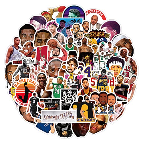 EvanMader 100 Stück Basketball NBA All-Star Aufkleber, wasserfeste dekorative Vinyl Sticker für Gepäck, Laptops, Helme, Skateboards und mehr von EvanMader