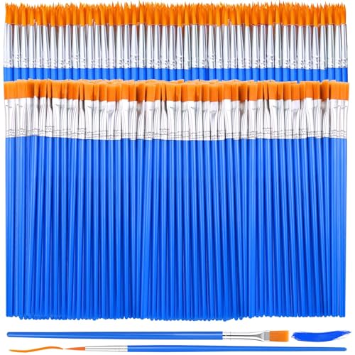 240 Stück kleine Pinsel, flache feine Spitze, Künstlerpinsel-Set, Bastelpinsel für Kinder, Klassenzimmer, Acryl, Öl, Aquarell, Leinwand, Malerei, Gesichts-Pinsel für Körper, Nagel, Festival, Partys von Evatage