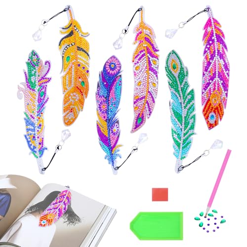 Bastelset Mädchen 6 7 8 9 10 Jahre, Diamond Painting Lesezeichen Kinder, Basteln Geschenke Mädchen Spielzeug ab 5-12 Jahre, Geburtstagsgeschenk für Lesezeichen Bastelkoffer Erwachsene von Evavii