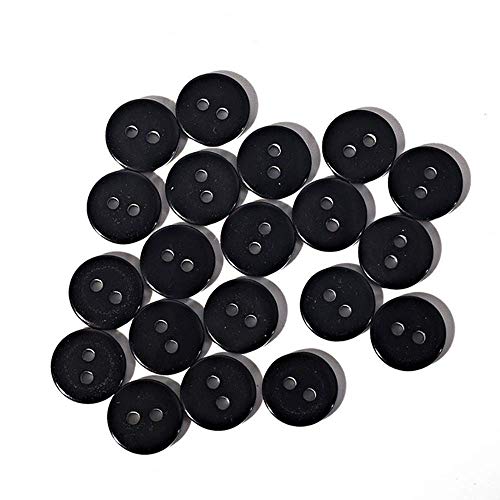 Nähknopf Bastelknopf Harzknopf mit Kunststoff-Aufbewahrungsbox zum Scrapbooking DIY Handmade Ornament 200 Stück (Schwarz) von Evazory