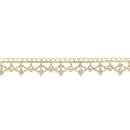 4,5 m goldfarbene Spitzenborte zum Nähen bestickt mit Quasten-Design (Gold #B10 (4,5 m)) von EveStroKA