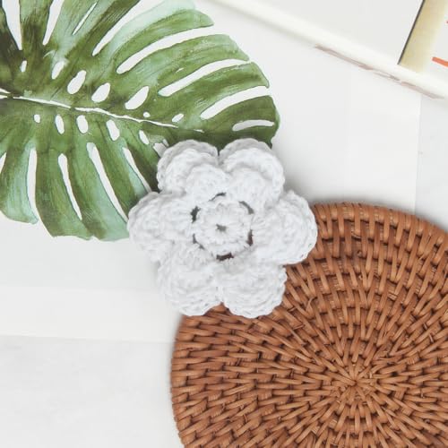 Handgefertigte Häkelblumen, 6 Blütenblätter, drei Schichten, 5,1 cm, 20 Stück, Weiß Handgefertigte Häkelblumen, 6 Blütenblätter, drei Schichten, 5,1 cm, 20 Stück, Weiß von EveStroKA
