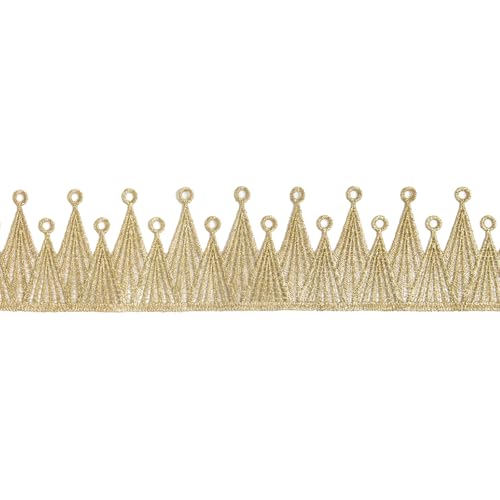 Spitzenband, 4,5 m, goldfarben, bestickt, Spitzenband, Besätze Stoff (Gold #B32 (4,57 m)) von EveStroKA