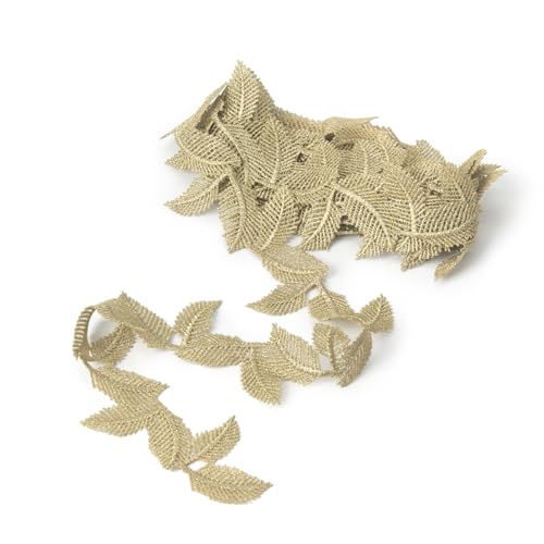 Spitzenband, 4,5 m, goldfarben, bestickt, Spitzenband, Besatz, Stoff (Gold #92 (4,5 m)) von EveStroKA