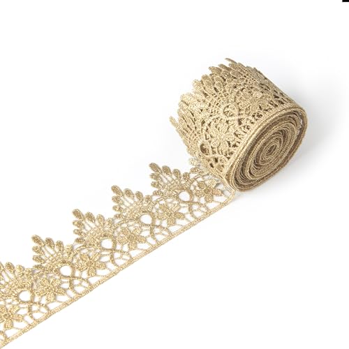 Spitzenband, 4,57 m, goldfarben, bestickt, Spitzenband, 4,5 m (4,57 m) von EveStroKA
