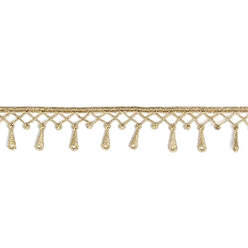 Spitzenbordüre Goldene Spitzenband Fransenbesatz Spitze Borten zum Nähen für DIY Handwerk Kleidung Zubehör Dekor (Gold #18（5Yards）) von EveStroKA