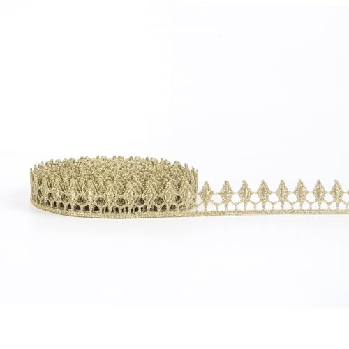 Spitzenbordüre Goldene Spitzenband Hochwertiger Spitze borten zum nähen für DIY Handwerk Kleidung Zubehör Dekor (Gold #B04（5Yards）) von EveStroKA