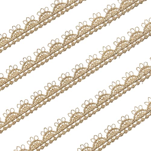 Spitzenbordüre Goldene Spitzenband Spitze borten zum nähen für Kleidungsdekoration (Gold #02（5Yards）) von EveStroKA