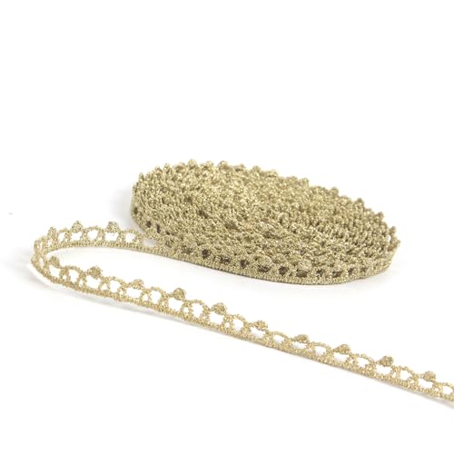Spitzenbordüre Goldene Spitzenborte Spitze Borten zum Nähen für DIY Handwerk Kleidung Zubehör Dekor (Gold #75（10Yards）) von EveStroKA