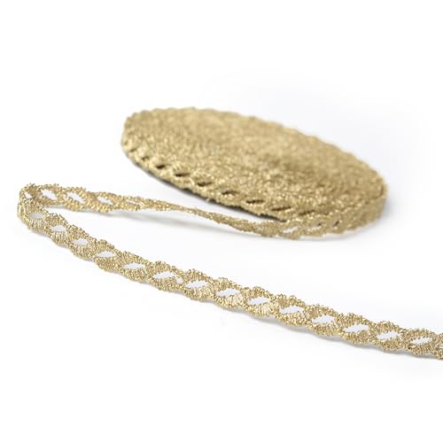 Spitzenbordüre Goldene Spitzenborte Spitze borten zum nähen für DIY Handwerk Kleidung Zubehör Dekor (Gold #57（10Yards）) von EveStroKA