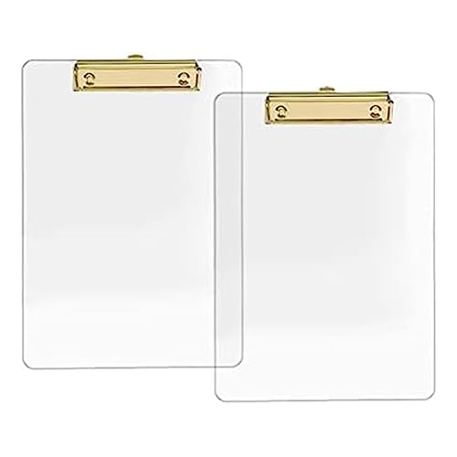 Evenden 2Er-Pack Transparentes Acryl-Klemmbrett mit Goldenem Clip, 8,8 X 12,2 A4-Letter-Format, Schul- und Heimbedarf, BüRobedarf Evenden 2Er-Pack Transparentes Acryl-Klemmbrett mit Goldenem Clip, 8,8 X 12,2 A4-Letter-Format, Schul- und Heimbedarf, BüRobedarf von Evenden