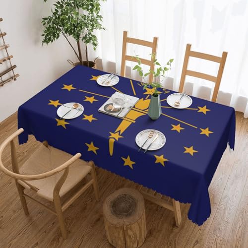 Evengigy Tischdecke mit Indiana-Staatsflaggen-Druck, Tischdecke, Abendessen, Küchentischdecke für rechteckige Tische Evengigy Tischdecke mit Indiana-Staatsflaggen-Druck, Tischdecke, Abendessen, Küchentischdecke für rechteckige Tische von Evengigy