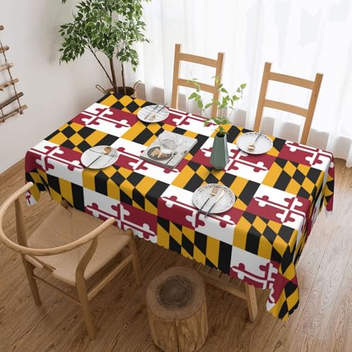 Evengigy Tischdecke mit Maryland-Staatsflaggen-Druck, Tischdecke, Abendessen, Küchentischdecke für rechteckige Tische Evengigy Tischdecke mit Maryland-Staatsflaggen-Druck, Tischdecke, Abendessen, Küchentischdecke für rechteckige Tische von Evengigy