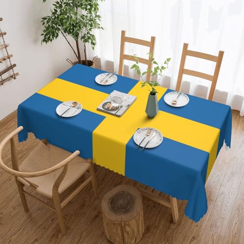 Evengigy Tischdecke mit schwedischer Flagge, bedruckt, Tischtuch, Küchentischdecke für rechteckige Tische Evengigy Tischdecke mit schwedischer Flagge, bedruckt, Tischtuch, Küchentischdecke für rechteckige Tische von Evengigy