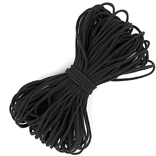 2,5 mm schwarzes weiches Gummiband 100 Meter - Dehnbare runde Ohrschlaufenschnur für Gesichtsbedeckungen, Nähen, Quilten, Stricken, handgefertigtes DIY-Handwerk, Bekleidungszubehör, Armbänder, Puppen 2,5 mm schwarzes weiches Gummiband 100 Meter - Dehnbare runde Ohrschlaufenschnur für Gesichtsbedeckungen, Nähen, Quilten, Stricken, handgefertigtes DIY-Handwerk, Bekleidungszubehör, Armbänder, Puppen von Event Decor Shop
