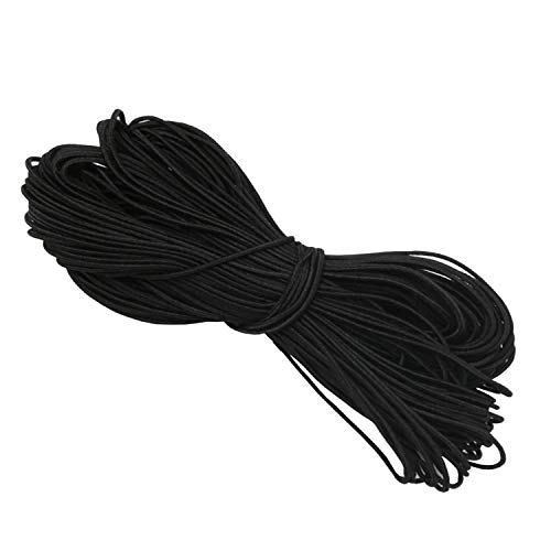 2,5 mm starke, elastische Schnur – 5 m lange haltbare, dehnbare Perlenschnur für Schmuckherstellung, Nähen, Hutbänder und mehr – hochelastisches Polyestergarn für Näh- und Bastelprojekte (schwarz, 5 m von Event Decor Shop