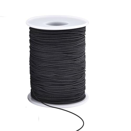 2 mm elastische Kordel – dehnbare runde Perlenschnur für DIY Handwerk, Nähen, Hutbänder, Schmuckherstellung & Zubehör – strapazierfähiges Polyestergarn zum Nähen & Auffädeln – Schwarz, 10 Meter von Event Decor Shop
