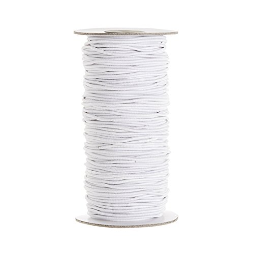 2 mm elastische Kordel – dehnbare runde Perlenschnur für DIY Handwerk, Nähen, Hutbänder, Schmuckherstellung & Zubehör – strapazierfähiges Polyestergarn zum Nähen & Auffädeln – Weiß, 50 Meter von Event Decor Shop