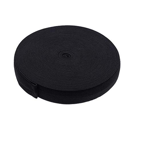 25 mm breites strapazierfähiges Gummiband - 10 m starker Stretchbund elastisch zum Nähen, Schneidern, Röcken, Hosen, DIY Handwerk & Stoffzubehör - Weiche & langlebige dehnbare Schnur (Schwarz, 10 von Event Decor Shop